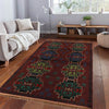 Baluchi Rug Handmade Dark Purple Geometric 4x6 ft