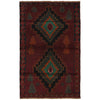 Baluchi Rug Handmade Dark Purple Geometric 4x6 ft
