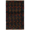 Baluchi Rug Handmade Dark Blue Geometric 4x6 ft