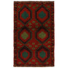 Baluchi Rug Handmade Red Geometric 4x6 ft