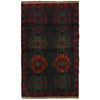 Baluchi Rug Handmade Dark Blue Geometric 4x6 ft