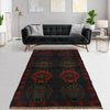 Baluchi Rug Handmade Dark Blue Geometric 4x6 ft