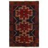Baluchi Rug Handmade Dark Blue Geometric 4x6 ft