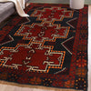 Baluchi Rug Handmade Dark Blue Geometric 4x6 ft