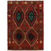 Baluchi Rug Handmade Red Geometric 4x6 ft