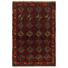 Baluchi Rug Handmade Dark Purple Geometric 4x6 ft