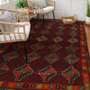 Baluchi Rug Handmade Dark Purple Geometric 4x6 ft
