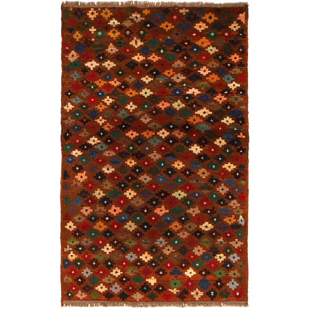 Baluchi Rug Handmade Orange Floral 4x6 ft