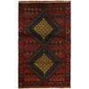 Baluchi Rug Handmade Dark Purple Floral 4x6 ft