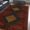 Baluchi Rug Handmade Dark Purple Floral 4x6 ft