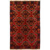 Baluchi Rug Handmade Red Floral 4x6 ft