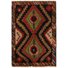 Baluchi Rug Handmade Black Geometric 4x6 ft