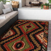 Baluchi Rug Handmade Black Geometric 4x6 ft