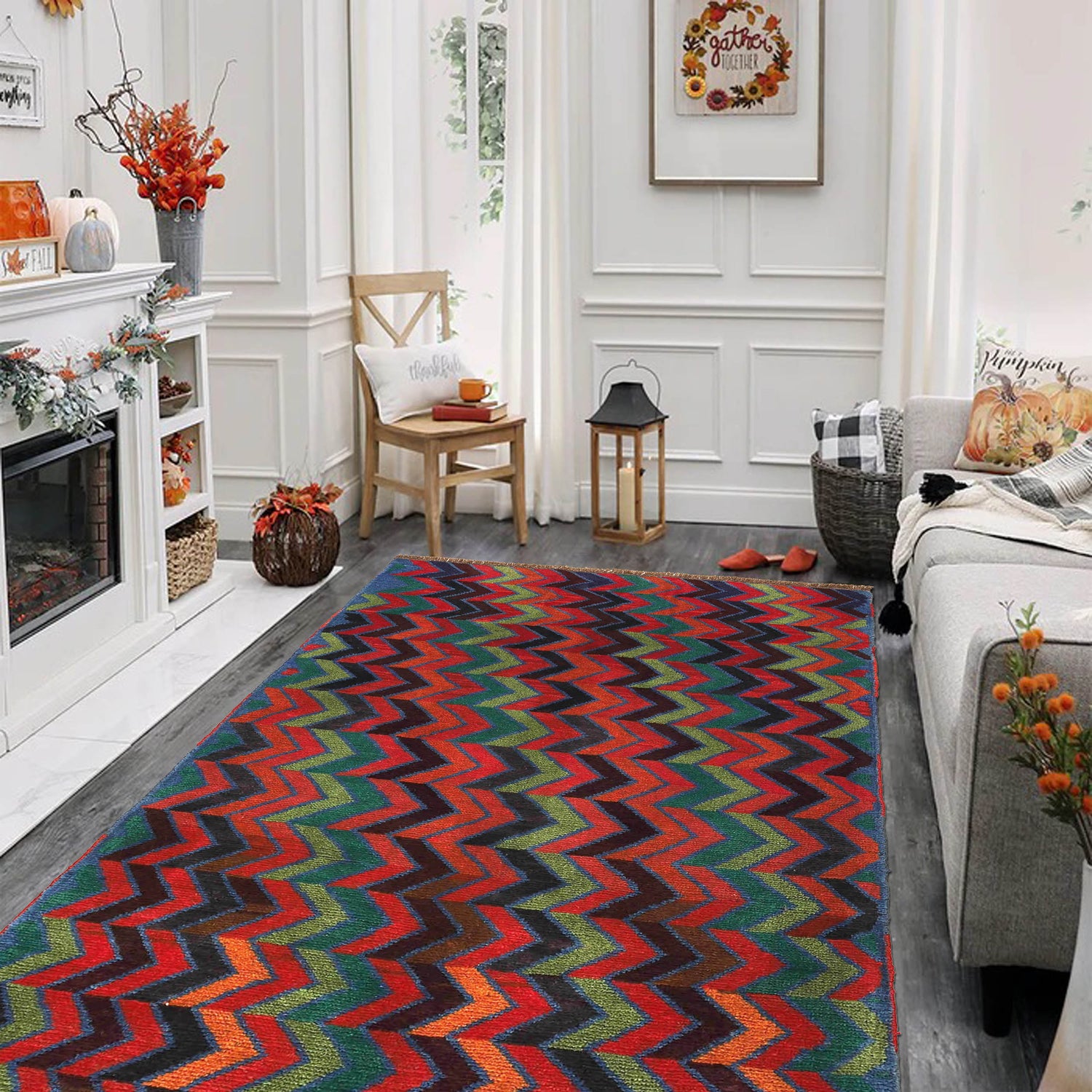 Baluchi Rug Handmade Multi Curvilinear 4x6 ft