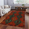 Baluchi Rug Handmade Red Floral 4x6 ft