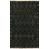 Baluchi Rug Handmade Black Floral 4x6 ft