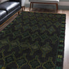 Baluchi Rug Handmade Black Floral 4x6 ft