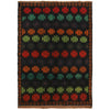 Baluchi Rug Handmade Black Floral 4x6 ft