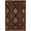 Baluchi Rug Handmade Dark Purple Geometric 4x6 ft