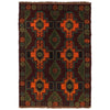 Baluchi Rug Handmade Dark Purple Geometric 4x6 ft