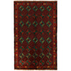 Baluchi Rug Handmade Dark Purple Floral 4x6 ft