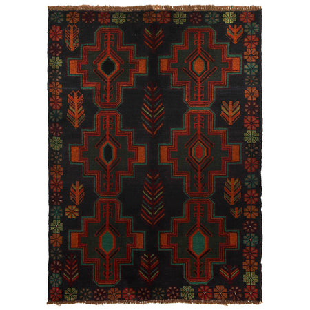 Baluchi Rug Handmade Multi Floral 4x6 ft
