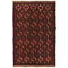 Baluchi Rug Handmade Dark Purple Floral 4x6 ft