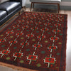 Baluchi Rug Handmade Dark Purple Floral 4x6 ft