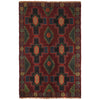 Baluchi Rug Handmade Dark Purple Floral 4x6 ft