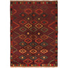 Baluchi Rug Handmade Dark Purple Geometric 4x6 ft