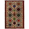 Baluchi Rug Handmade Tan Geometric 4x6 ft