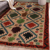 Baluchi Rug Handmade Tan Geometric 4x6 ft