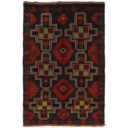 Baluchi Rug Handmade Multi Floral 4x6 ft