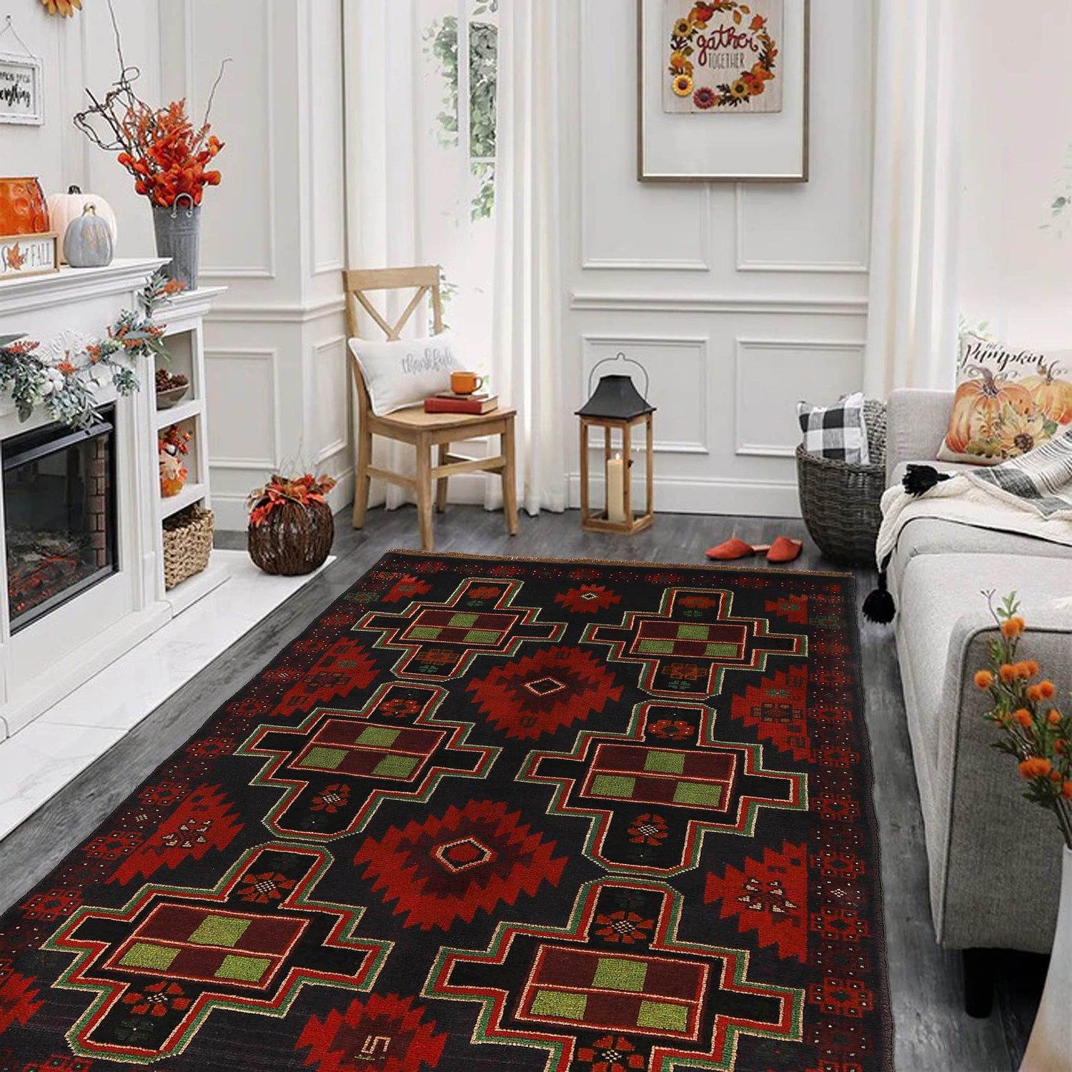 Baluchi Rug Handmade Multi Floral 4x6 ft