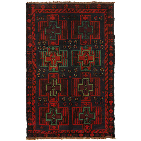 Baluchi Rug Handmade Multi Floral 4x6 ft