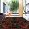 Baluchi Rug Handmade Dark Blue Geometric 4x6 ft