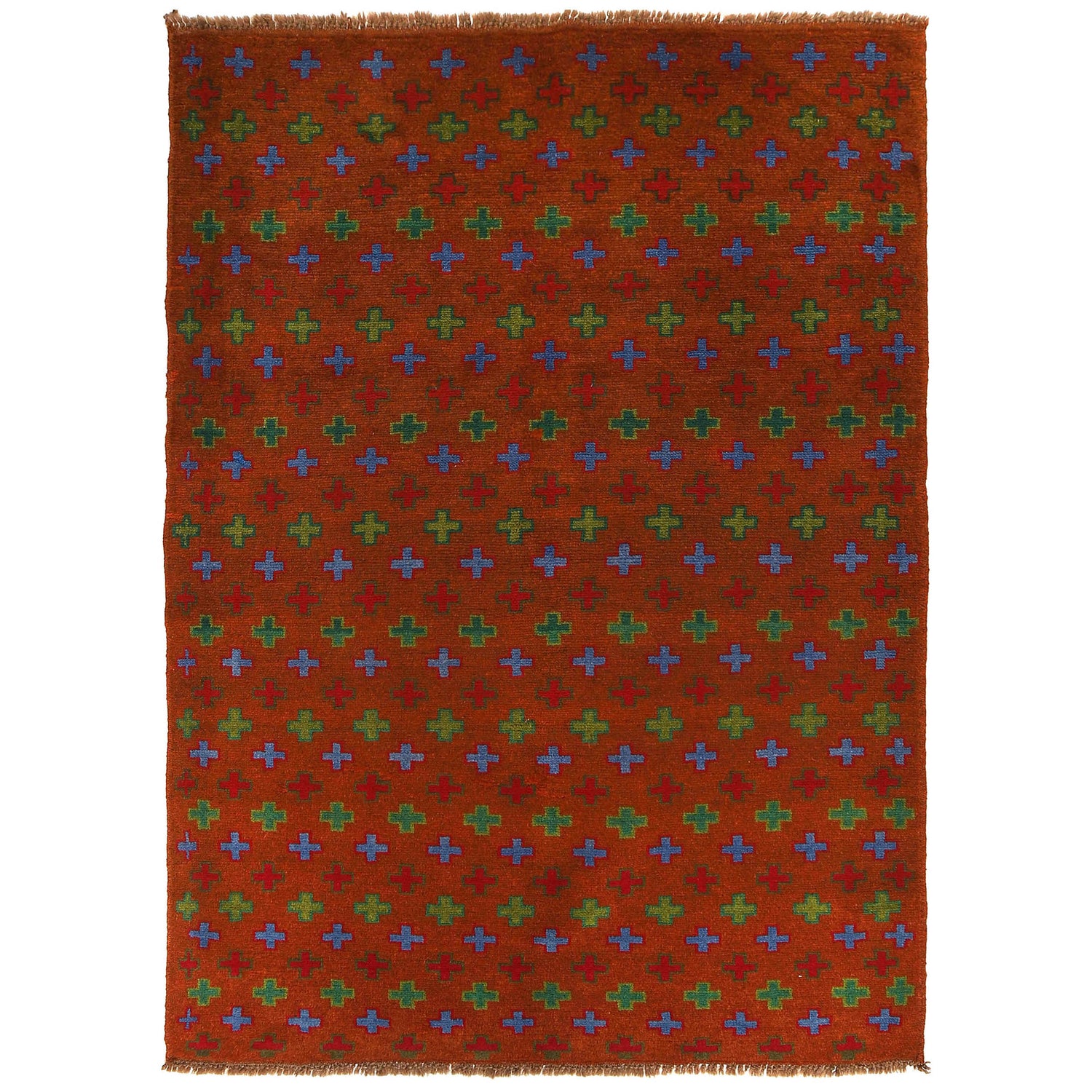 Baluchi Rug Handmade Brown Floral 4x6 ft