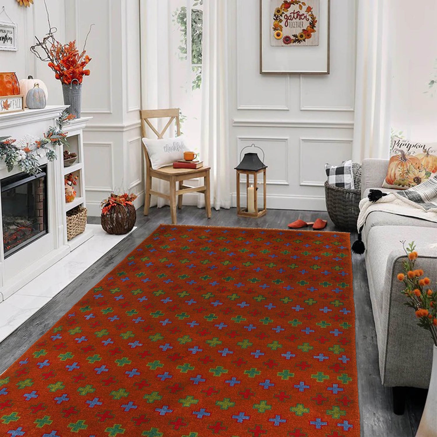 Baluchi Rug Handmade Brown Floral 4x6 ft