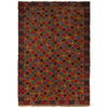 Baluchi Rug Handmade Brown Floral 4x6 ft