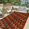 Baluchi Rug Handmade Orange Floral 4x6 ft