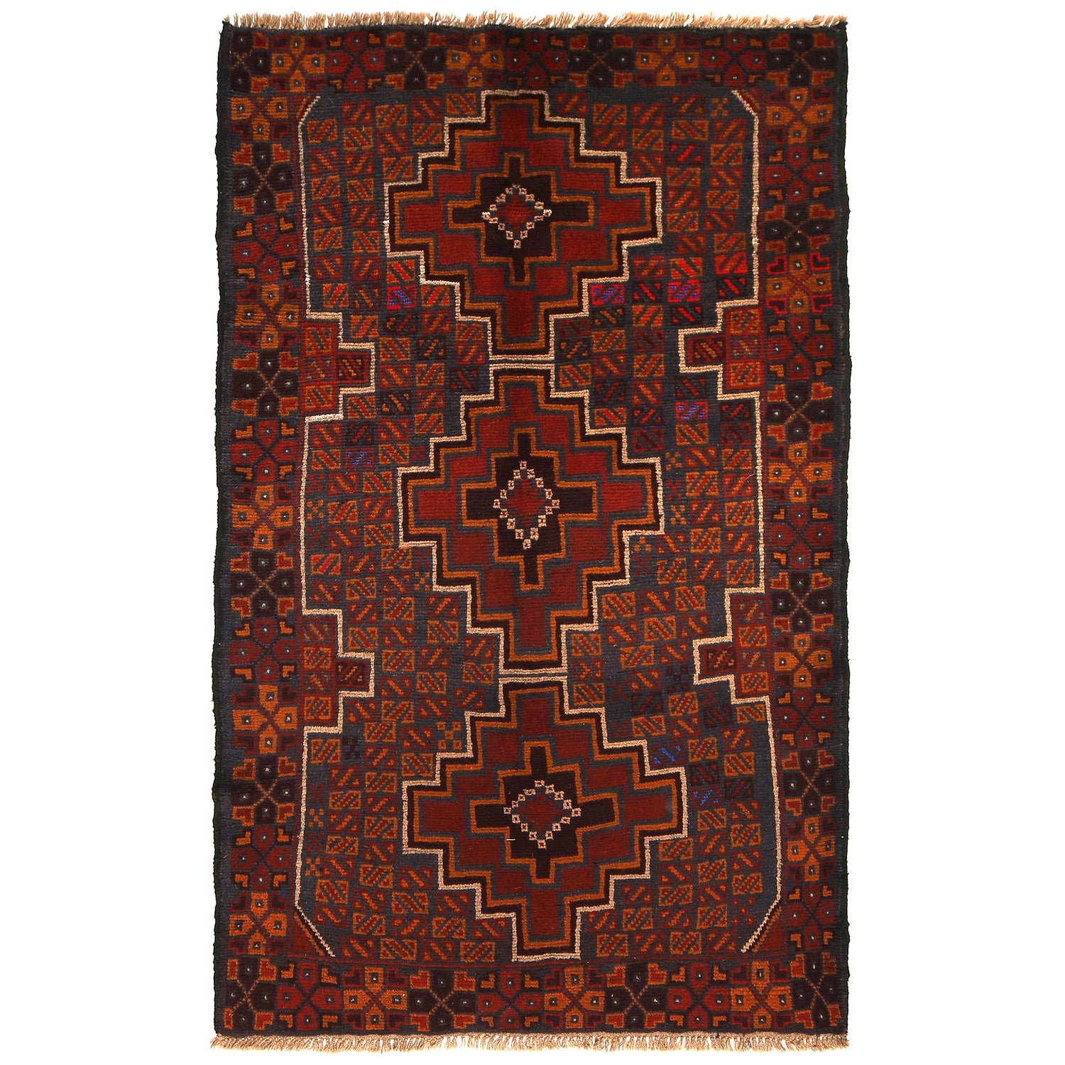 Baluchi Rug Handmade Multi Floral 4x6 ft