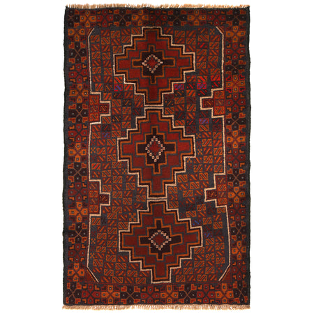 Baluchi Rug Handmade Multi Floral 4x6 ft