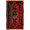 Baluchi Rug Handmade Red Geometric 4x6 ft