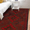 Baluchi Rug Handmade Red Geometric 4x6 ft