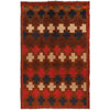 Baluchi Rug Handmade Brown Floral 4x6 ft