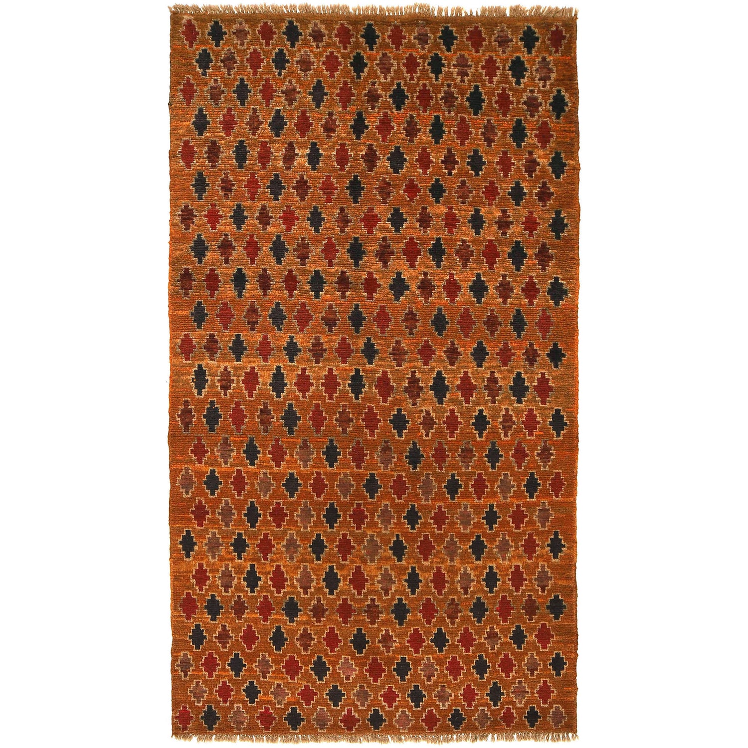 Baluchi Rug Handmade Orange Geometric 4x6 ft