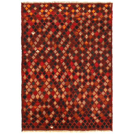 Baluchi Rug Handmade Red Geometric 4x6 ft