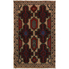 Baluchi Rug Handmade Tan Geometric 4x6 ft
