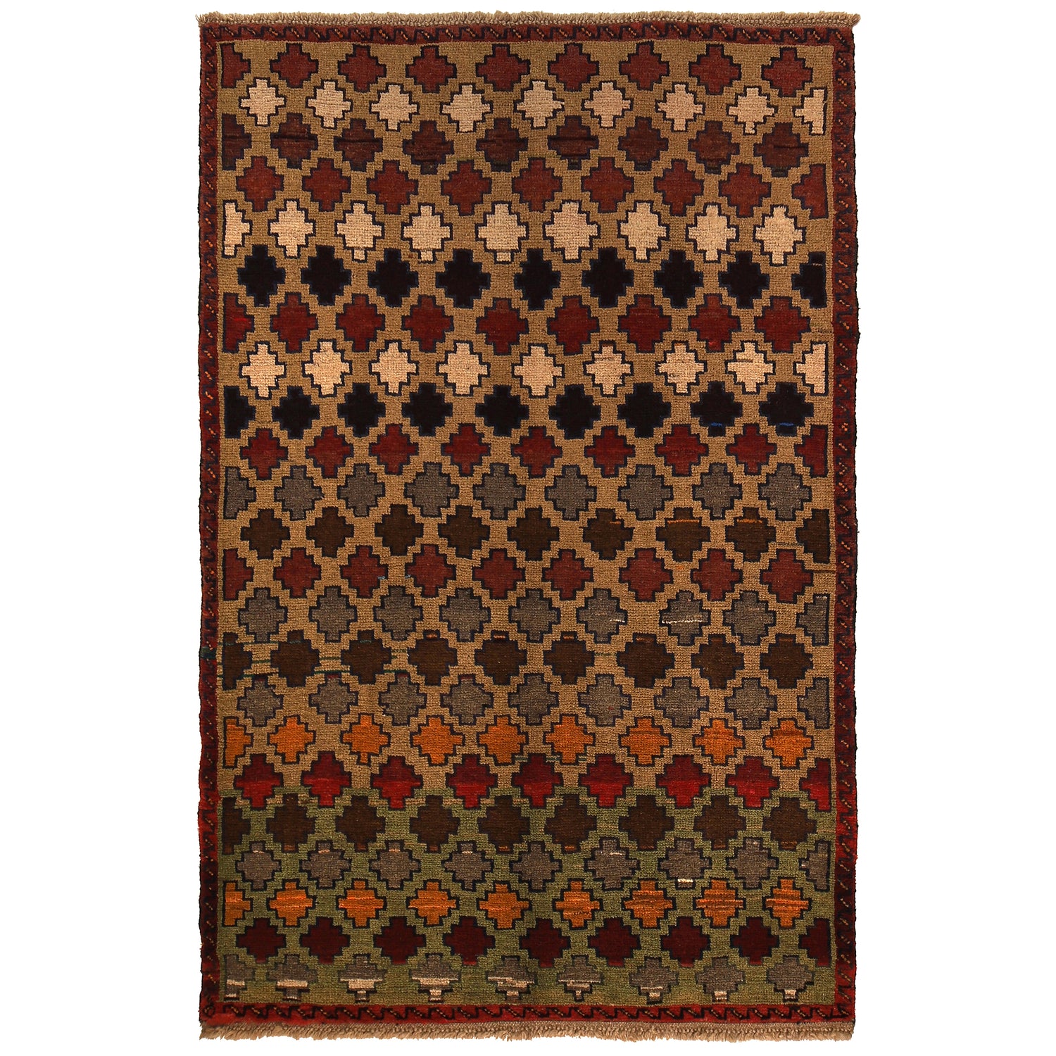 Baluchi Rug Handmade Multi Floral 4x6 ft