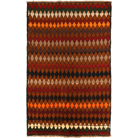 Baluchi Rug Handmade Multi Geometric 4x6 ft